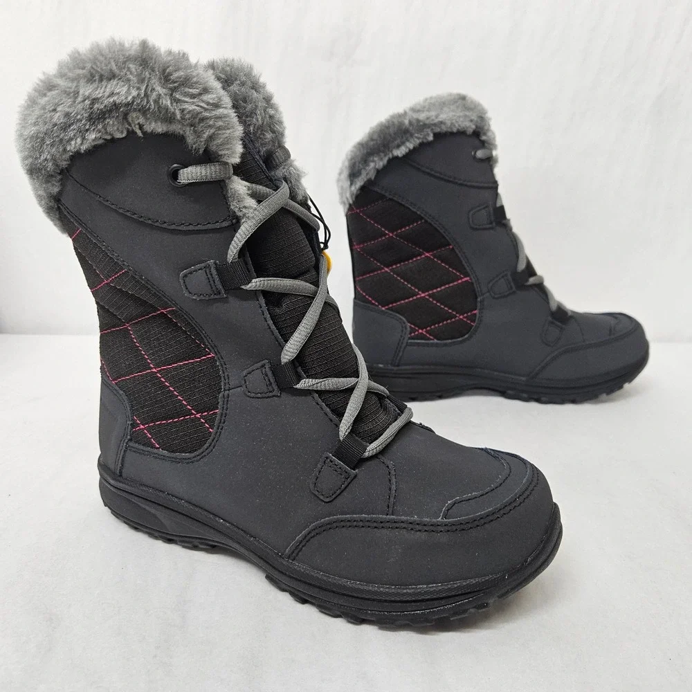 Columbia Ice Maiden Lace II Winter Boot Waterproof BY1331-011 Black Youth Size 3